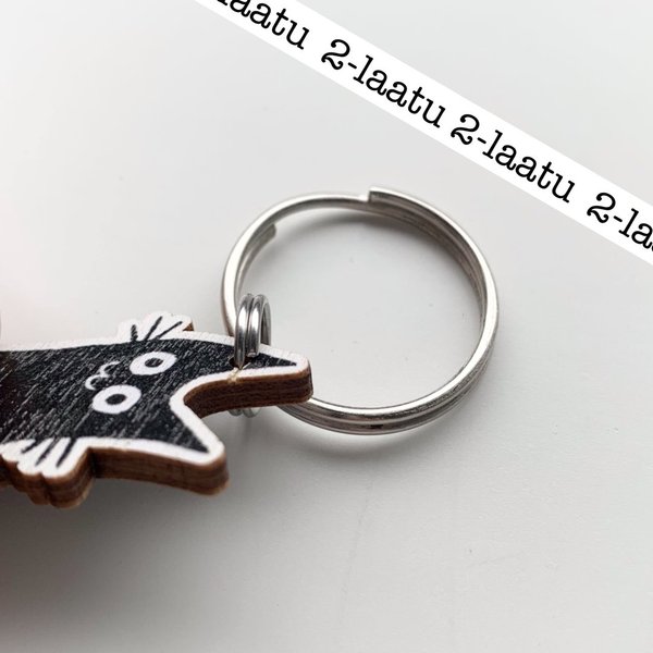 2nd quality Black Cat, keychain