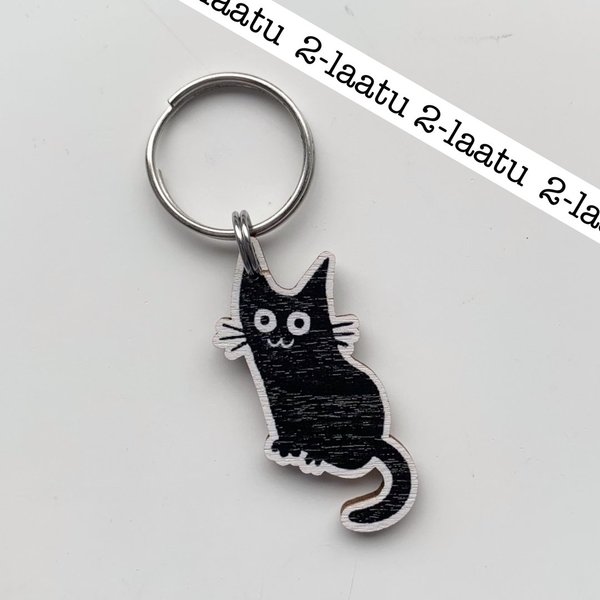 2nd quality Black Cat, keychain