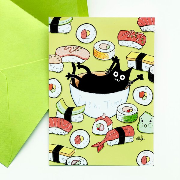 Mustakissa, Sushi Time-postikortti